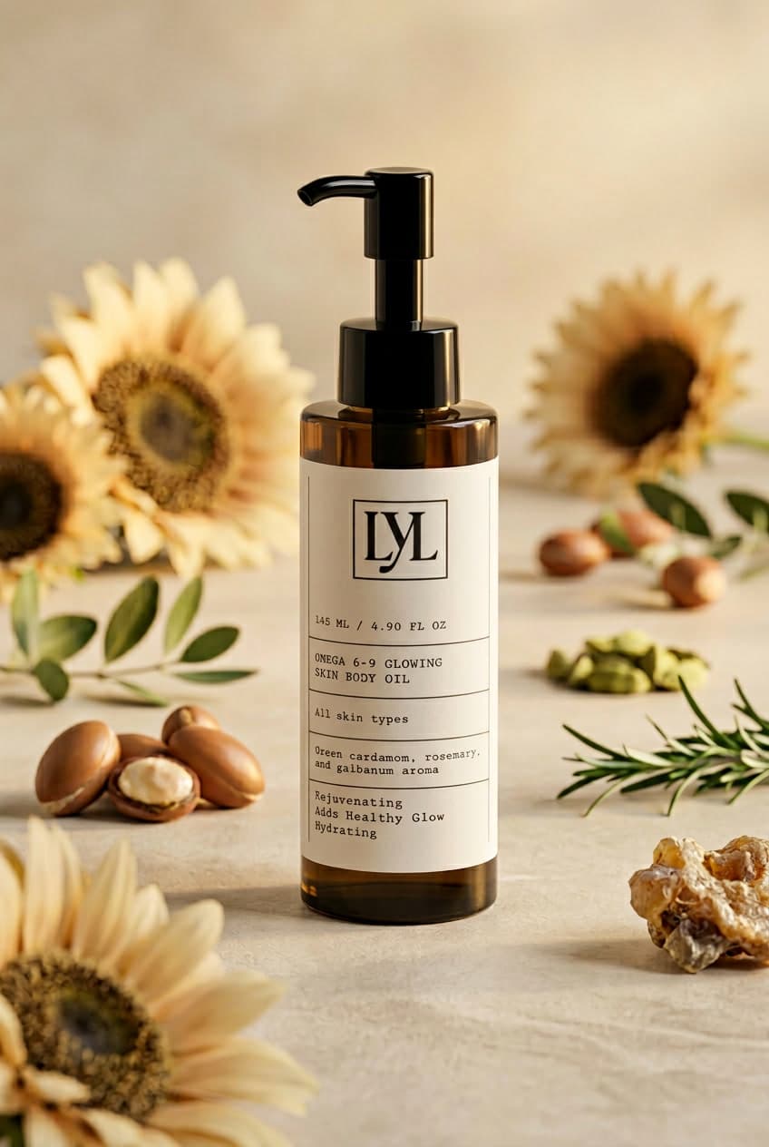 Botanische skincare ingrediënten van bovenaf